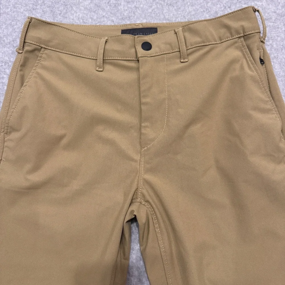 American Eagle Active Flex Khaki Tan Tapered Tech Pants Mens 29x32 Articulated
